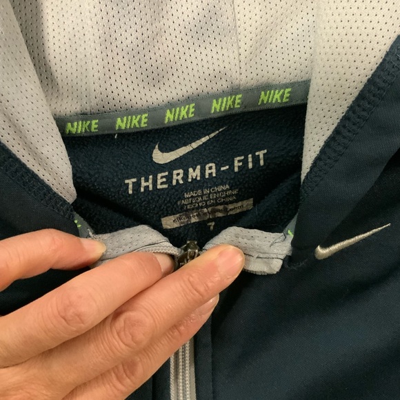 NIKE Therma-Fit blue Hoodie size 7 - Picture 3 of 3